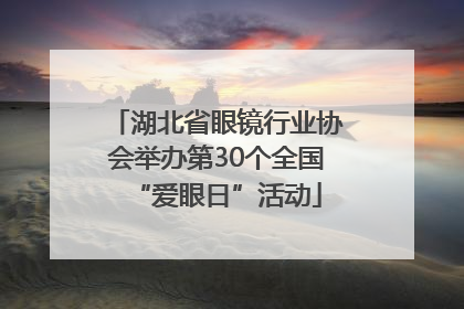 湖北省眼镜行业协会举办第30个全国“爱眼日”活动