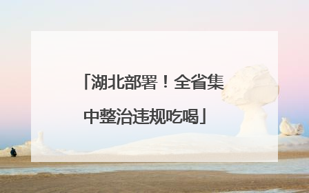 湖北部署！全省集中整治违规吃喝