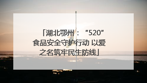 湖北鄂州：“520”食品安全守护行动 以爱之名筑牢民生防线