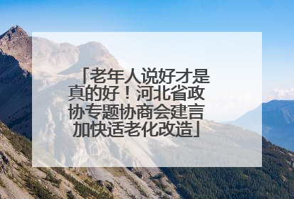 老年人说好才是真的好！河北省政协专题协商会建言加快适老化改造