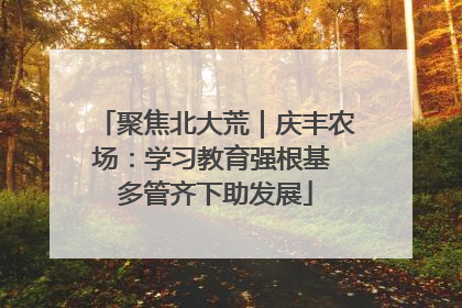 聚焦北大荒｜庆丰农场：学习教育强根基 多管齐下助发展