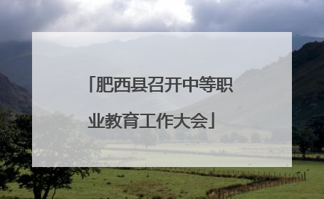 肥西县召开中等职业教育工作大会
