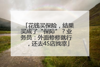 花钱买保险，结果买成了“保障”？业务员：外面修修就行，还去4S店找宰