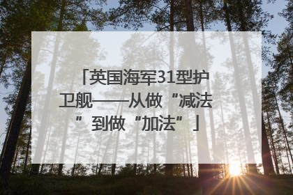 英国海军31型护卫舰——从做“减法”到做“加法”