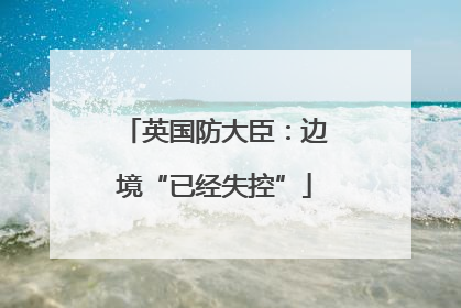 英国防大臣：边境“已经失控”