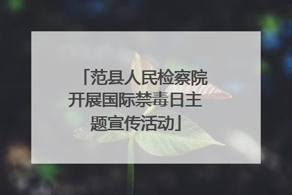 范县人民检察院开展国际禁毒日主题宣传活动
