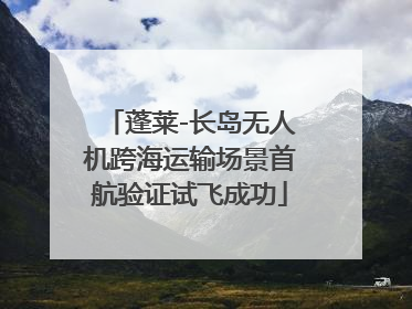 蓬莱-长岛无人机跨海运输场景首航验证试飞成功