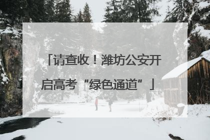 请查收！潍坊公安开启高考“绿色通道”