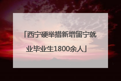 西宁硬举措新增留宁就业毕业生1800余人