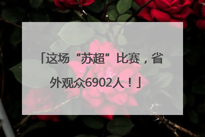 这场“苏超”比赛，省外观众6902人！
