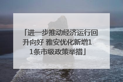 进一步推动经济运行回升向好 雅安优化新增11条市级政策举措