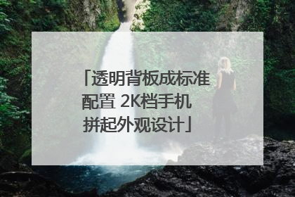 透明背板成标准配置 2K档手机拼起外观设计