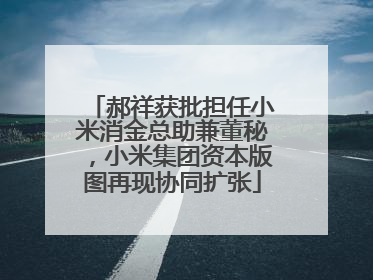 郝祥获批担任小米消金总助兼董秘，小米集团资本版图再现协同扩张