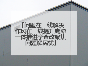 问题在一线解决 作风在一线提升鹰潭一体推进学查改聚焦问题解民忧