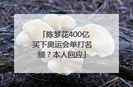 陈梦花400亿买下奥运会单打名额？本人回应
