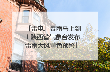 雷电、暴雨马上到！陕西省气象台发布雷雨大风黄色预警