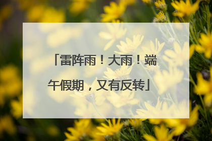 雷阵雨！大雨！端午假期，又有反转