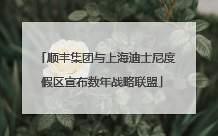 顺丰集团与上海迪士尼度假区宣布数年战略联盟