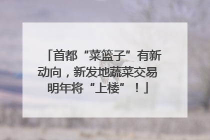 首都“菜篮子”有新动向，新发地蔬菜交易明年将“上楼”！