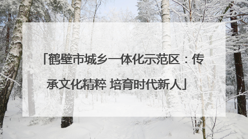 鹤壁市城乡一体化示范区：传承文化精粹 培育时代新人