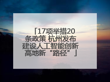 17项举措20条政策 杭州发布建设人工智能创新高地新“路径”