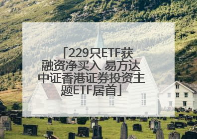 229只ETF获融资净买入 易方达中证香港证券投资主题ETF居首